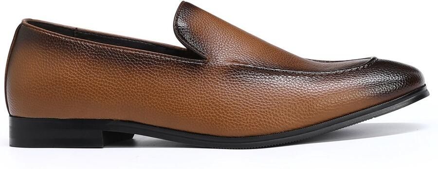 ALLTHEMEN Heren Instappers Loafer Gestructureerd Leer