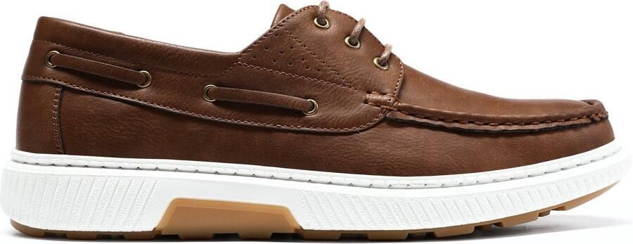 ALLTHEMEN Heren Leerschoen Retro Stijl Ruime Pasvorm Bordeauxrood