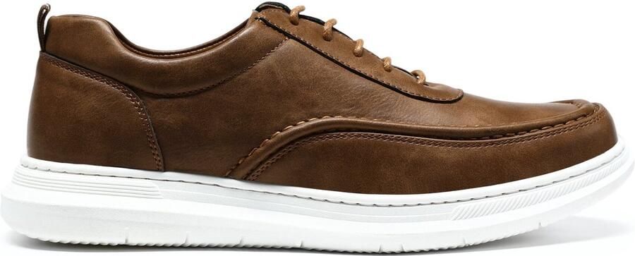 ALLTHEMEN Heren Leren Schoen Zeer Ademend Retro Donkerbruin