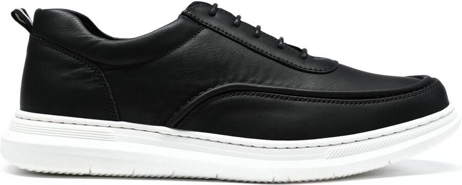 ALLTHEMEN Heren Leren Schoen Zeer Ademend Retro Zwart