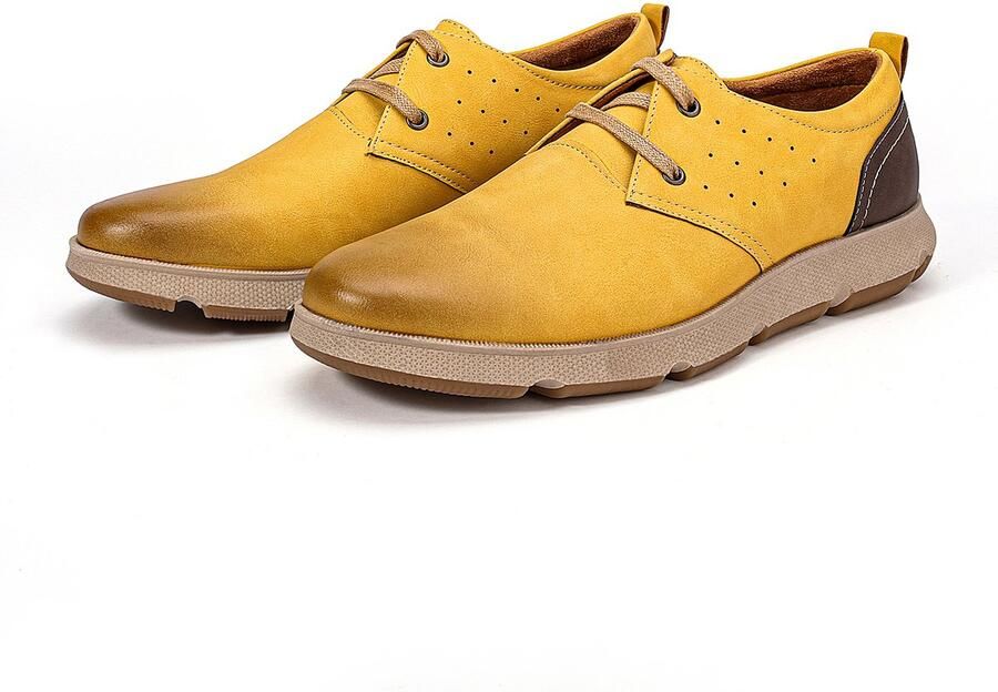 ALLTHEMEN Heren Retro Veter Casual Trainers Platte Zool Moderne Formele Schoenen