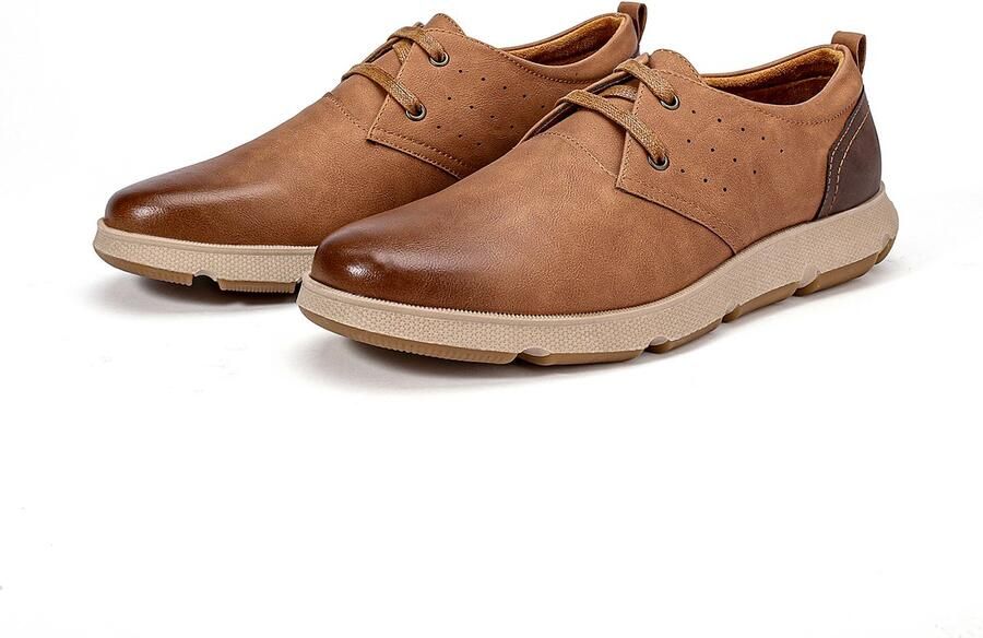 ALLTHEMEN Heren Retro Veter Casual Trainers Platte Zool Moderne Formele Schoenen