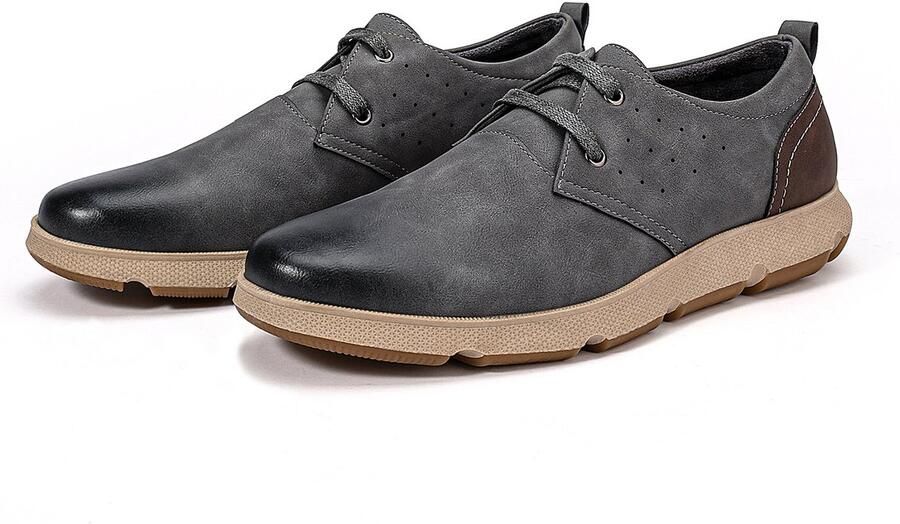 ALLTHEMEN Heren Retro Veter Casual Trainers Platte Zool Moderne Formele Schoenen