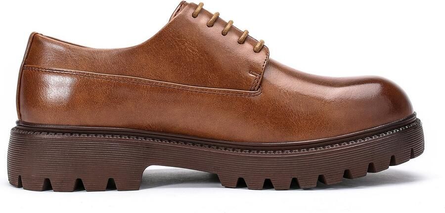 ALLTHEMEN Heren Ronde Neus Derby Veterschoenen