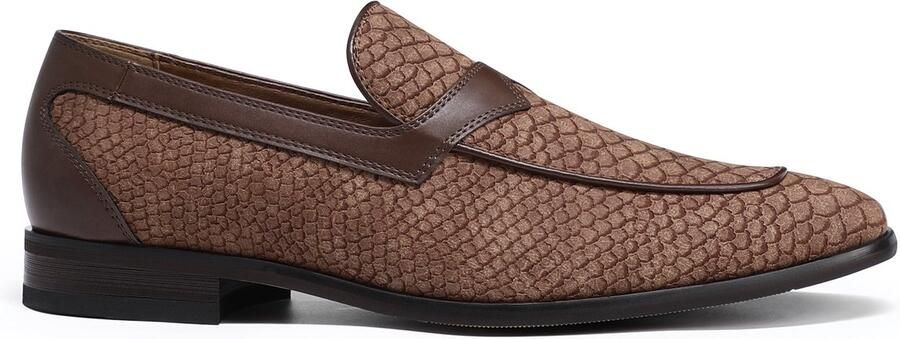 ALLTHEMEN Heren Tweekleurige Instappers Loafer Schubbenpatroon