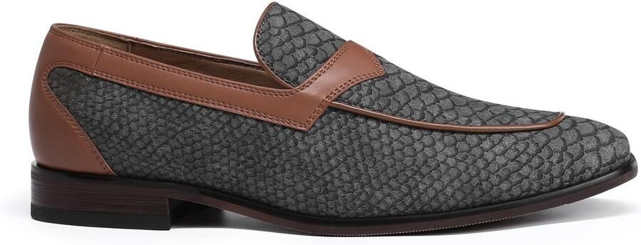 ALLTHEMEN Heren Tweekleurige Instappers Loafer Schubbenpatroon