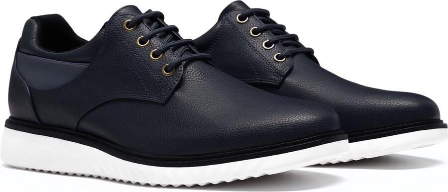 ALLTHEMEN Heren Veter Casual Leren Schoenen Platte Zool - Foto 1