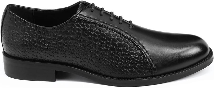 ALLTHEMEN Heren Zakelijke Spitse Neus Veterschoenen Combinatieleer
