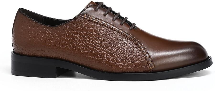 ALLTHEMEN Heren Zakelijke Spitse Neus Veterschoenen Combinatieleer