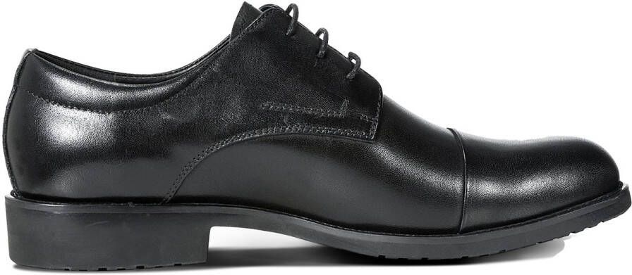 ALLTHEMEN Heren Puntige Neus Lage Oxford Schoenen -Volgraan Leer -Zwart