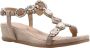 Alma en Pena Glinsterende platte damessandaal Beige Dames - Thumbnail 3