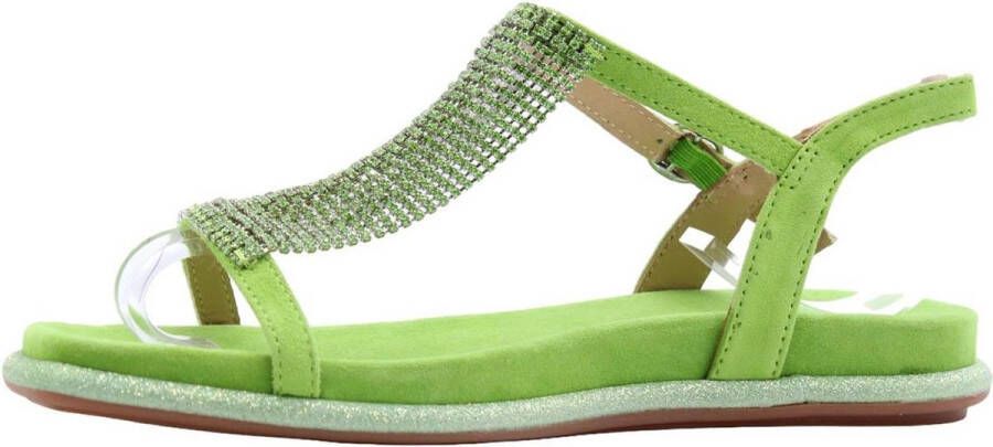 Alma en Pena Stijlvolle Platte Sandalen voor Vrouwen Green Dames