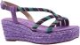 Alma en Pena Vierkante teen juweel platte sandaal Purple Dames - Thumbnail 1