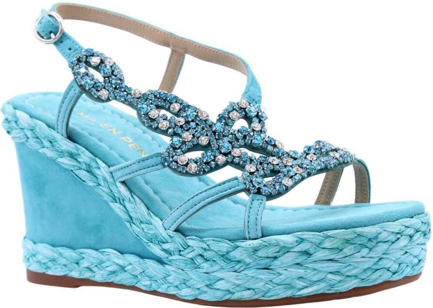 Alma en Pena Elegante Villach Sandal Wedges Blue Dames
