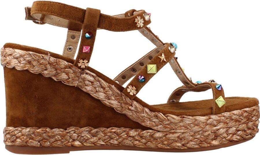 Alma en Pena SANDALIA PLATAFROMA SUEDE Bruin