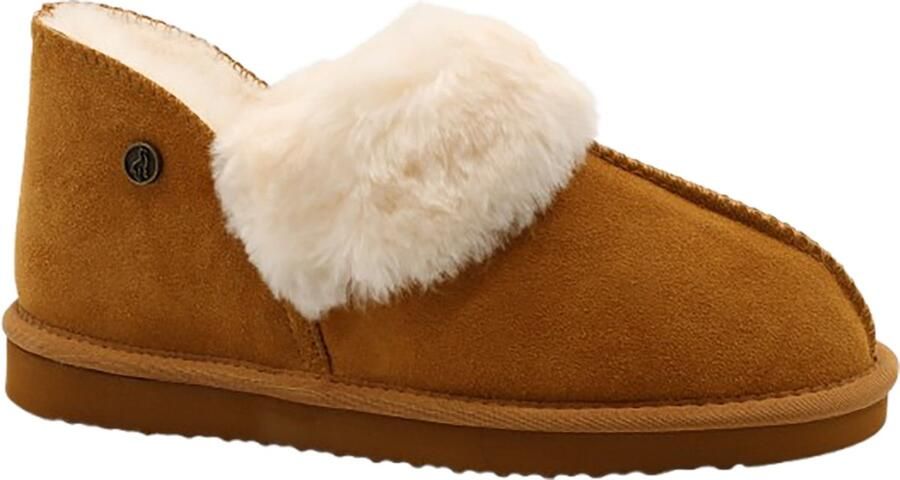 Alpacas Footwear Dames Echt suéde gesloten pantoffel Gevoerd met 100% zachte lamswol Chestnut - Foto 2