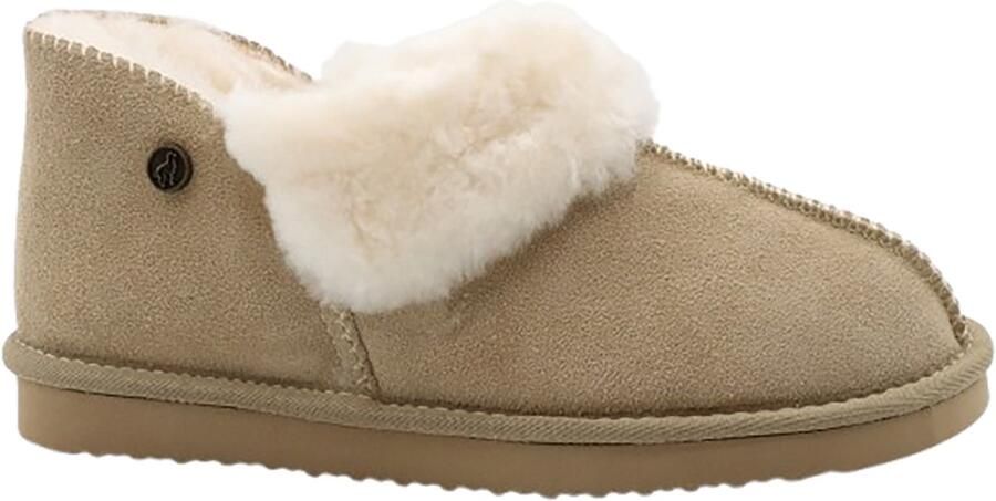 Alpacas Footwear Dames Echt suéde gesloten pantoffel Gevoerd met 100% zachte schapenwol Taupe - Foto 2