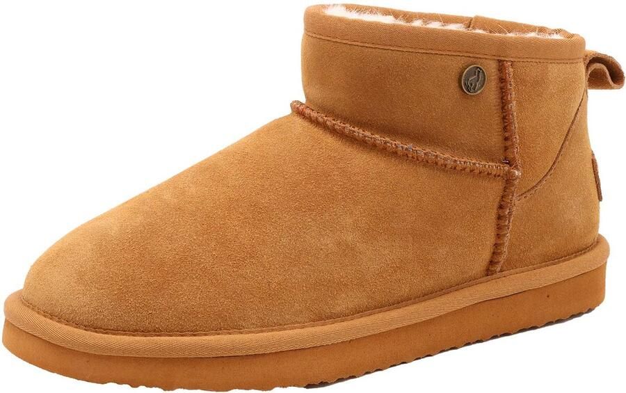 Alpacas Footwear Dames Echt suéde korte laarzen Gevoerd met 100% zachte schapenwol Chestnut - Foto 2