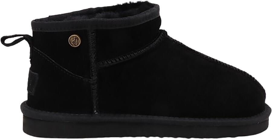 Alpacas Footwear Dames Echt suéde korte laarzen met stoere naad Gevoerd met 100% zacht schapenwol Zwart