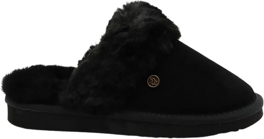 Alpacas Footwear Dames Echt suéde pantoffel Gevoerd met 100% zachte schapenwol Zwart - Foto 2