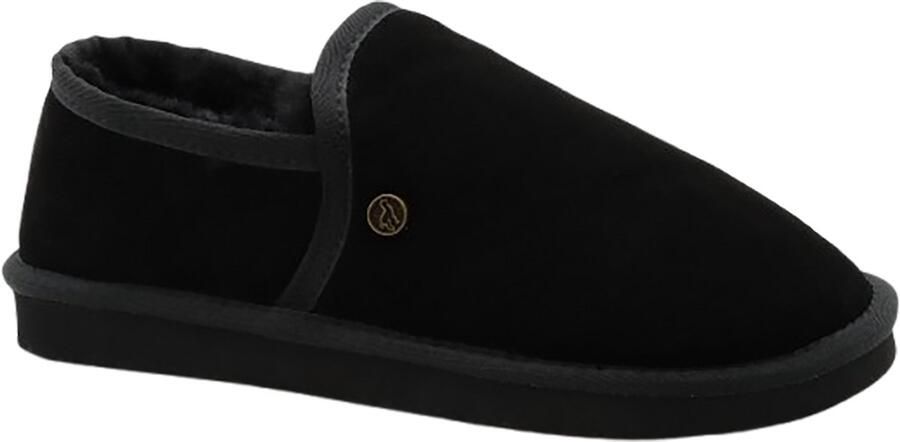 Alpacas Footwear Heren Echt suéde gesloten pantoffel Gevoerd met 100% zachte lamswol Black