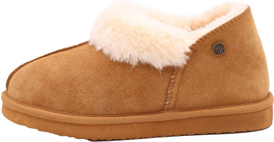 Alpacas Footwear Dames Gesloten pantoffel schapenwol voering Chestnut