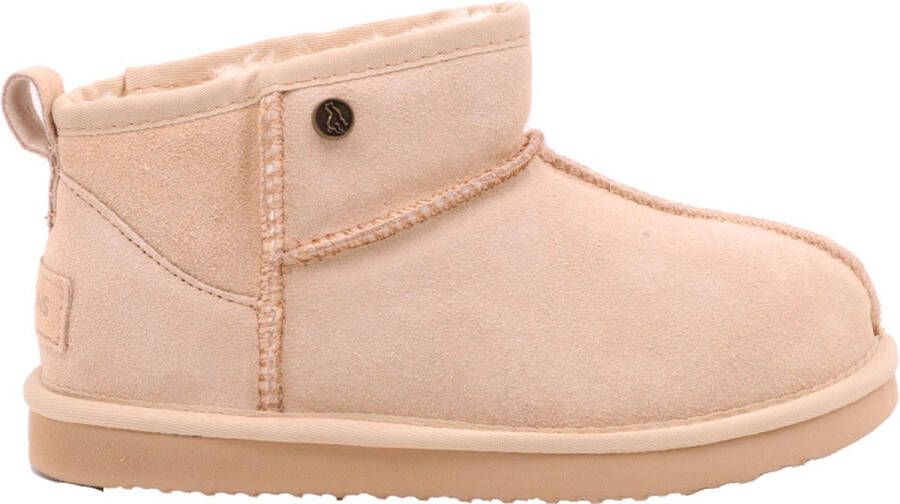 Alpacas Footwear Dames korte laarzen schapenwol voering Beige