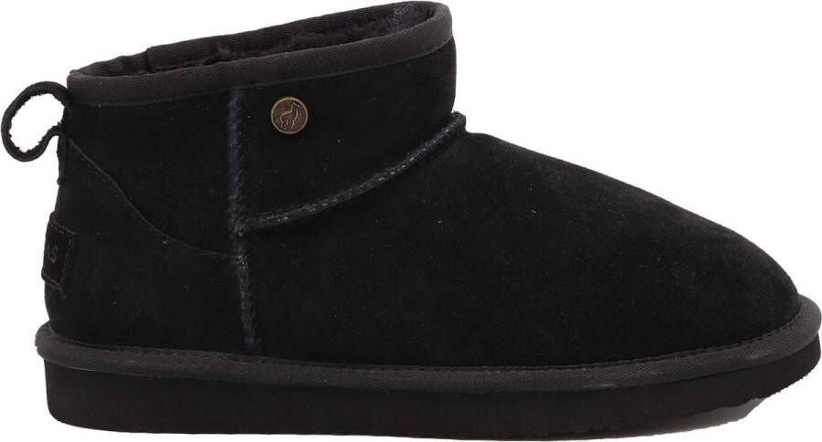 Alpacas Footwear Dames korte laarzen schapenwol voering Black