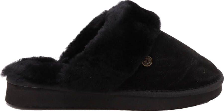 Alpacas Footwear Dames pantoffel schapenwol voering Zwart