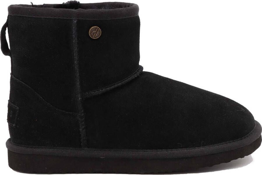 Alpacas Footwear Dames Suede laarzen Schapenwol voering Zwart