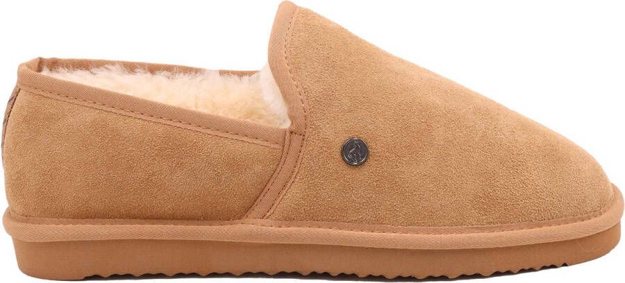 Alpacas Footwear Heren Echt suéde gesloten pantoffel Gevoerd met 100% zachte schapenwol Chestnut