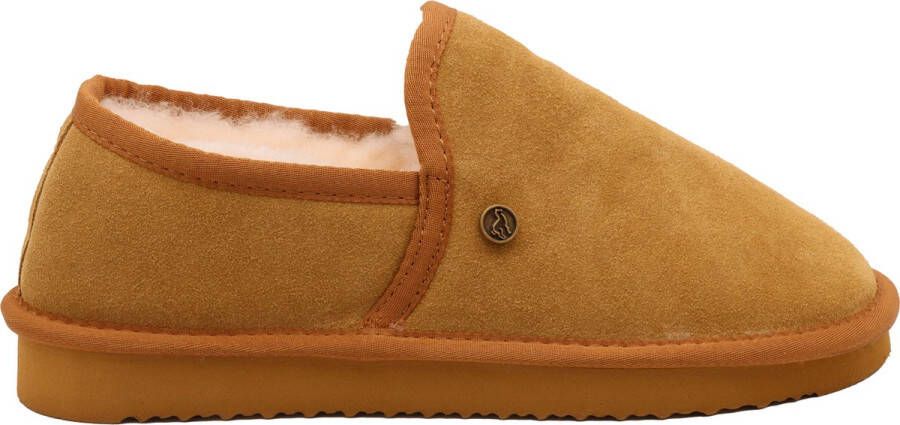 Alpacas Footwear heren gesloten pantoffel schapenwol voering Chestnut