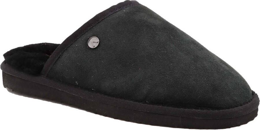Alpacas Footwear heren pantoffel schapenwol voering Black