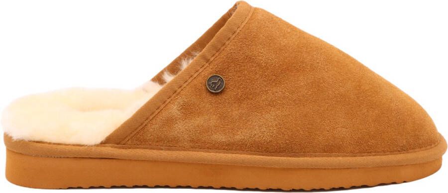 Alpacas Footwear heren pantoffel schapenwol voering Chestnut