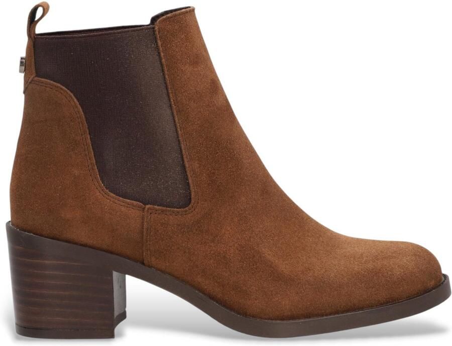 Alpe Anne donkerbruine leren enkellaarsjes