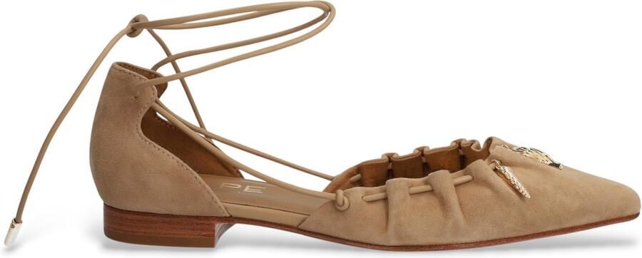 Alpe Audrey beige suède ballerina's