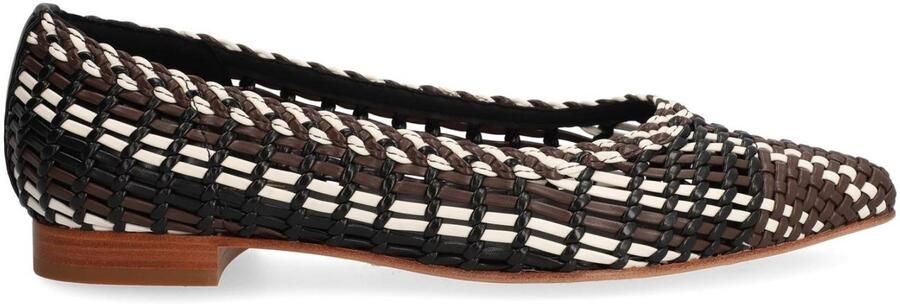 Alpe Bruine Audrey leren ballerina pumps