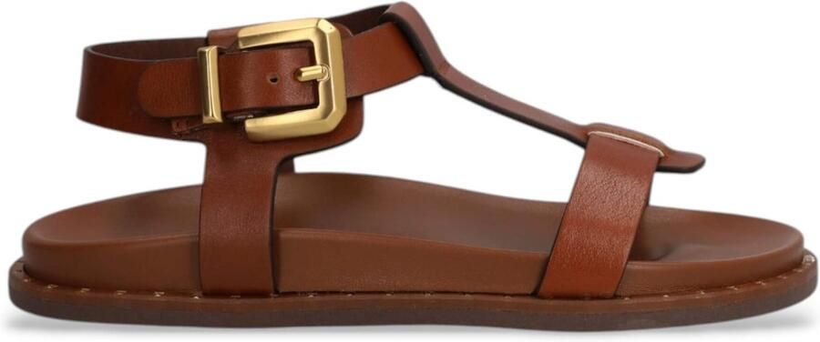 Alpe Bruine leren sandalen Isabella