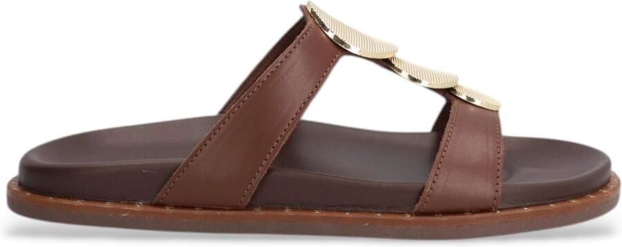 Alpe Bruine leren sandalen Isabella