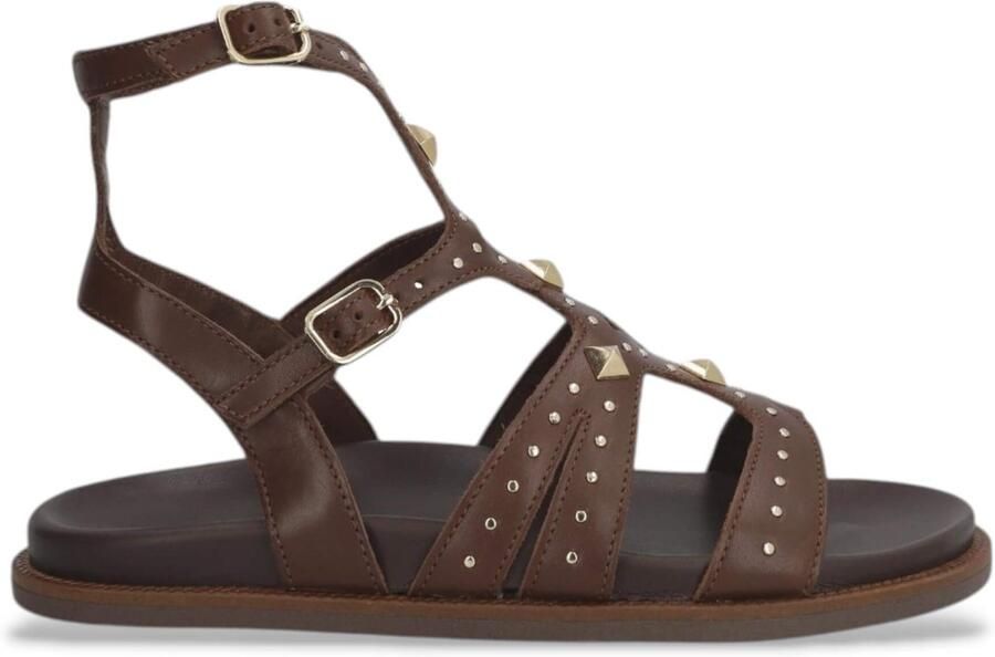 Alpe Bruine leren sandalen Isabella
