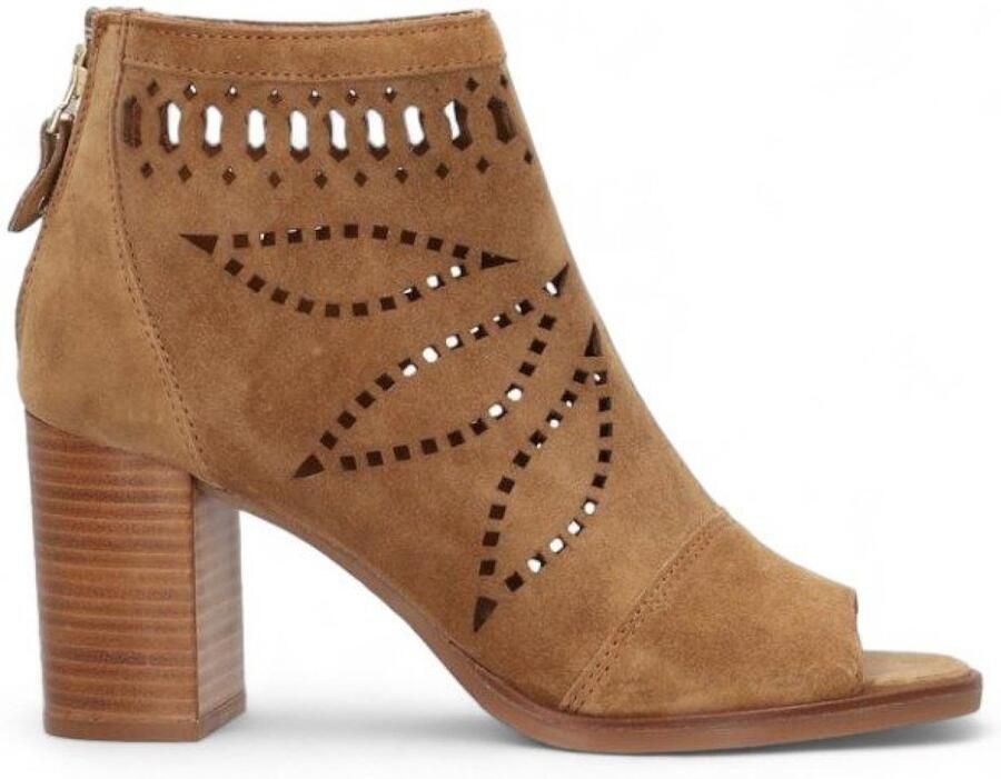 Alpe Bruine Liset leren enkellaarsjes -Hoogte hak