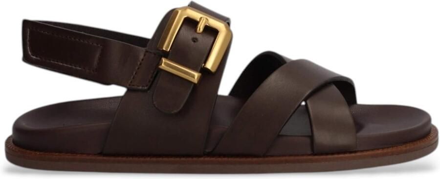 Alpe Donkerbruine Isabella leren sandalen