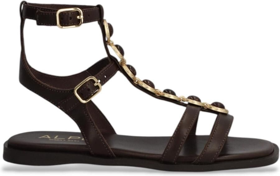 Alpe Sheila 17 bruin leren sandalen