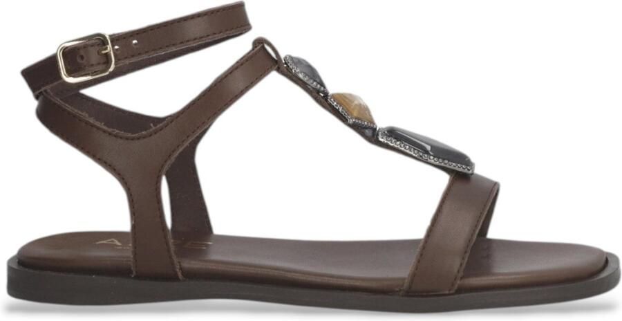 Alpe Sheila bruin leren sandalen