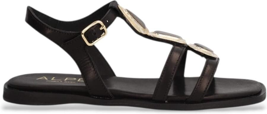 Alpe Sheila zwart leren sandalen