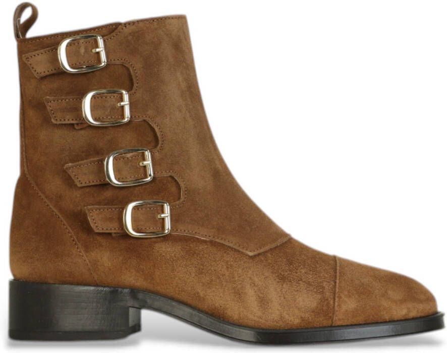 Alpe Dames Casual Camelkleurige Enkellaarsjes Brown Dames