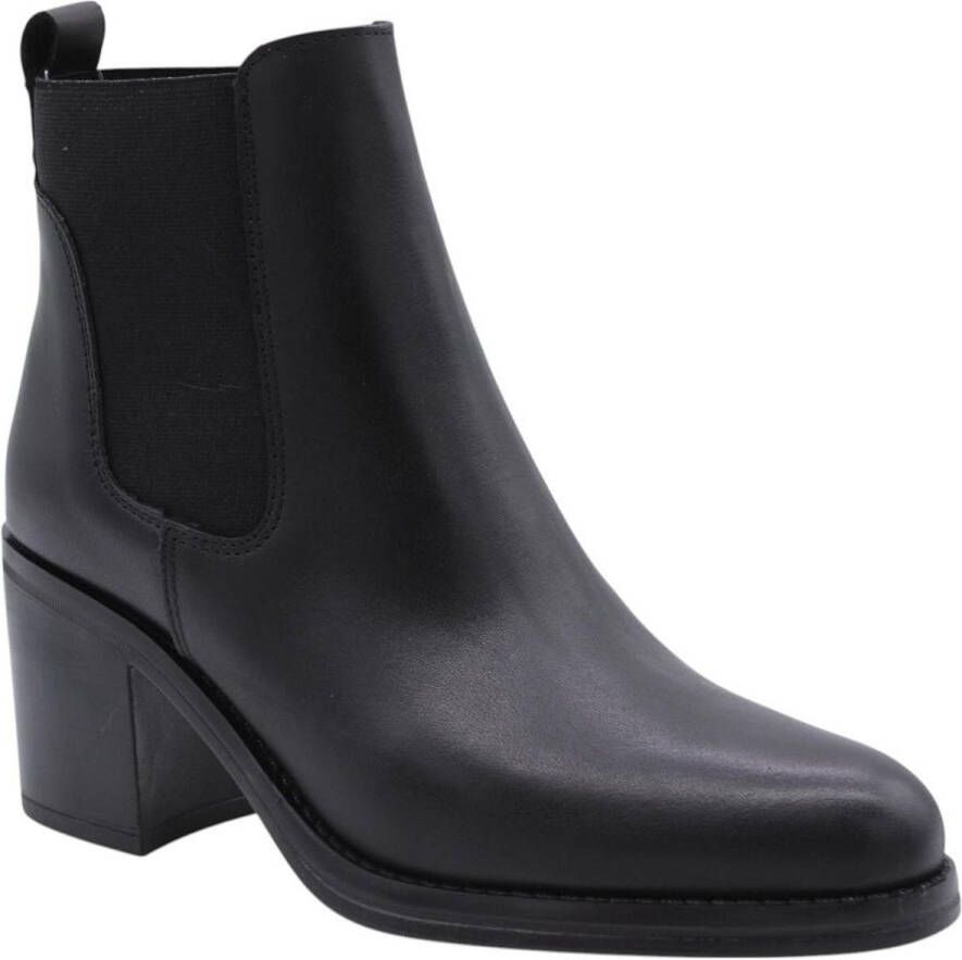 Alpe Zwarte Leren Dames Enkellaars Black Dames