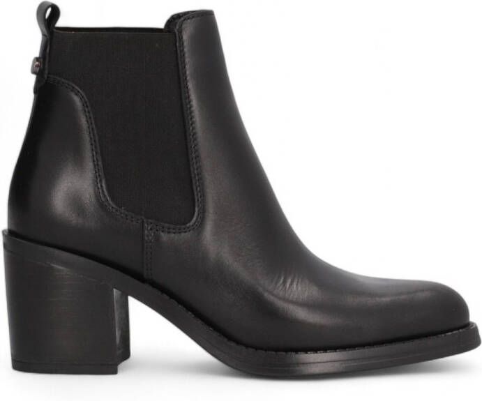 Alpe Zwarte Leren Dames Enkellaars Black Dames