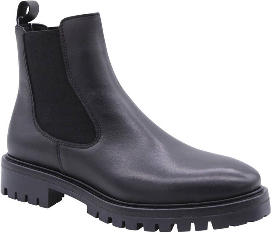 Alpe Zwarte Leren Dames Enkellaars Black Dames