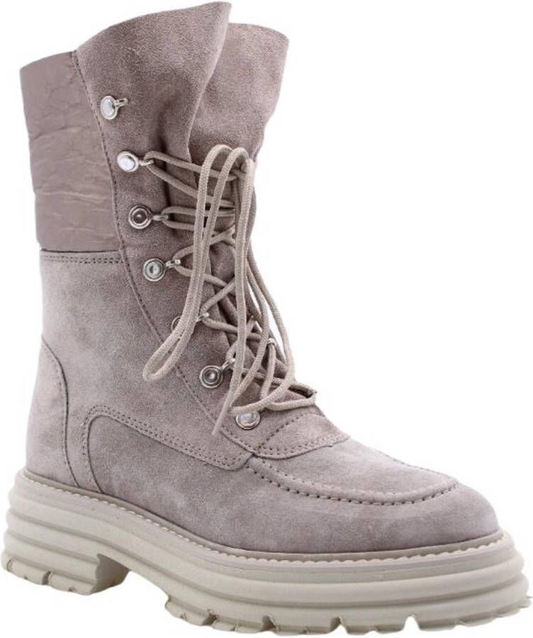 ALPEWOMAN 2509 boots dames grijs taupe suede